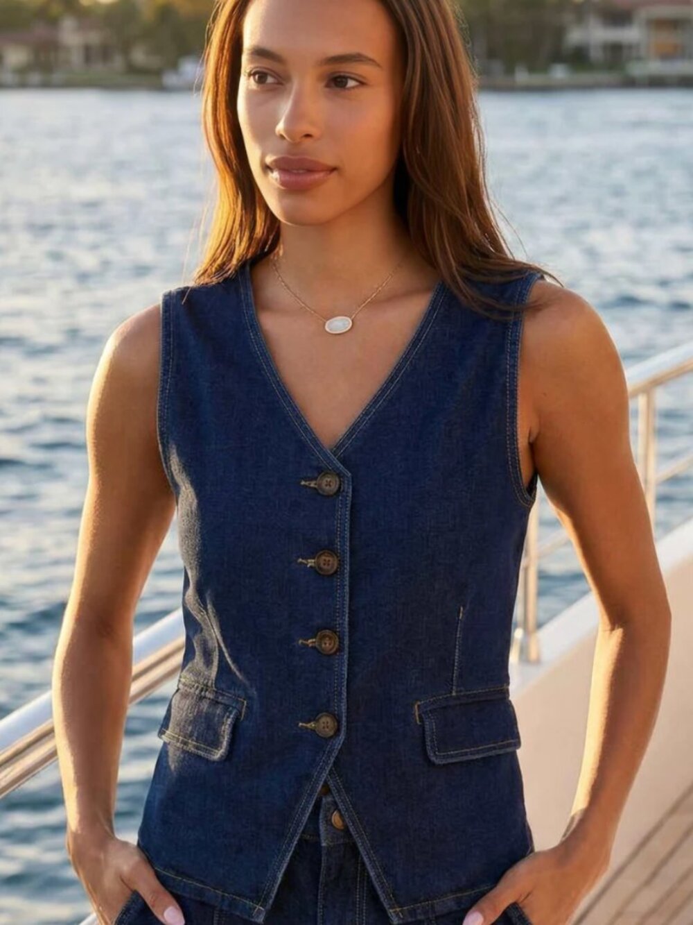 Karen Kane Denim Vest - NWT - Size XL